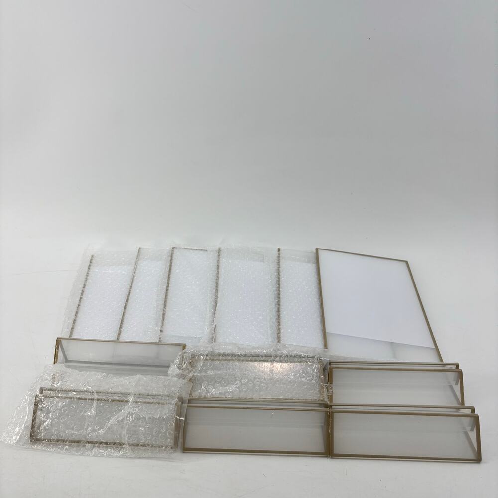 Display Acrylic 5x7 Sign Holder Lot of 6 Gold Trim Pictures Wedding - Picture 8 of 13